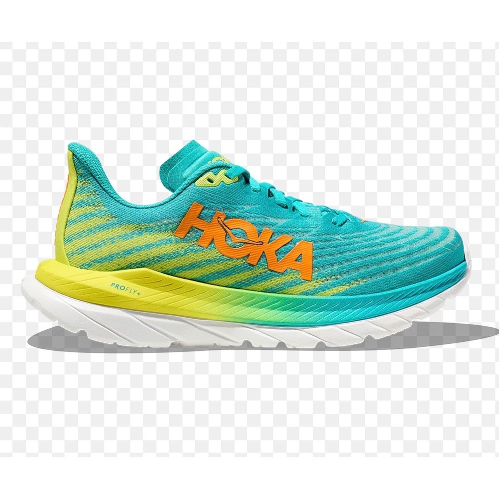 Hoka Mach 5 Mens Running Shoes Scuba Blue Evening Primrose 1127893 Size 9.5 D